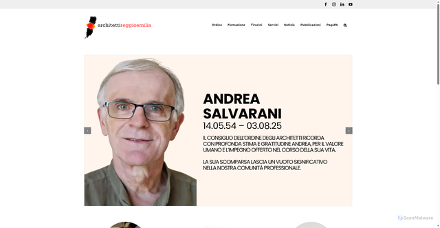 Security scan screenshot of https://www.architetti.re.it/