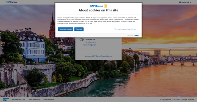 Security scan screenshot of https://us2.concursolutions.com