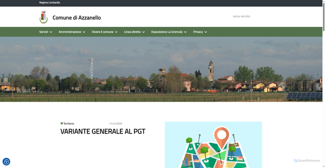 Security scan screenshot of https://www.comune.azzanello.cr.it