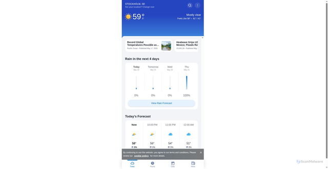 Security scan screenshot of https://web.1weatherapp.com