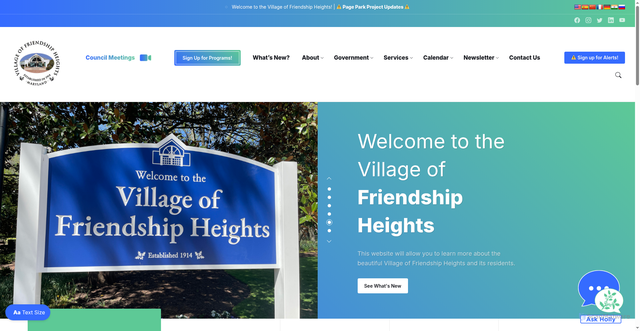 Security scan screenshot of https://friendshipheightsmd.gov/