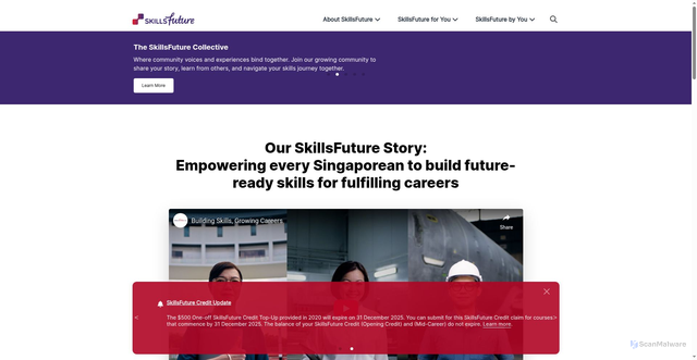 Security scan screenshot of https://www.skillsfuture.gov.sg/