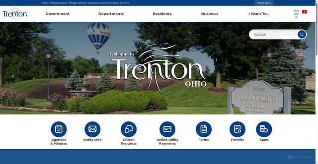 Security scan screenshot of https://trentonoh.gov/