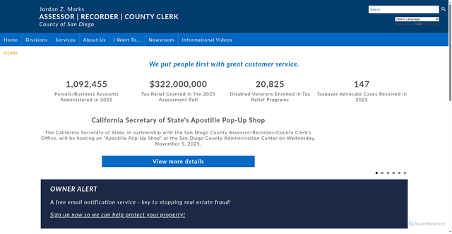 Security scan screenshot of https://www.sdarcc.gov/