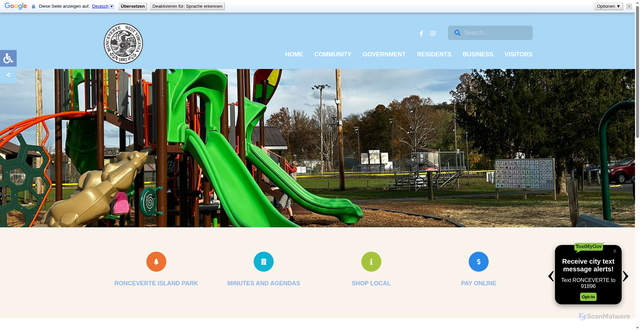 Security scan screenshot of https://cityofroncevertewv.gov/