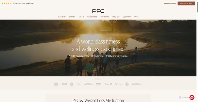 Security scan screenshot of https://www.premierfitnesscamp.com