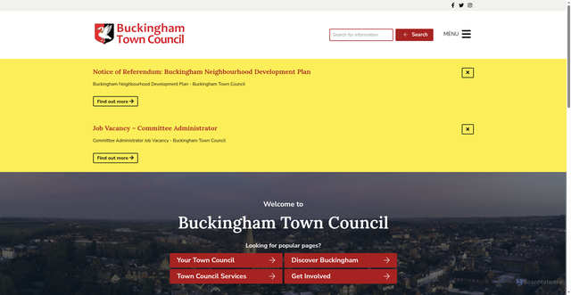 Security scan screenshot of https://www.buckingham-tc.gov.uk/