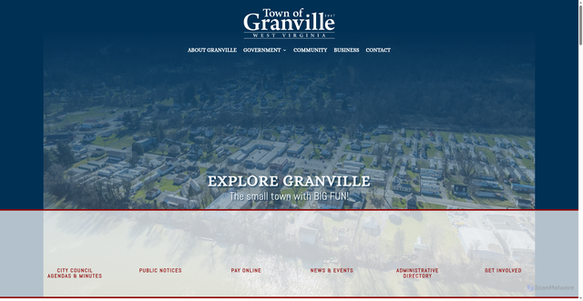 Security scan screenshot of https://townofgranvillewv.gov/