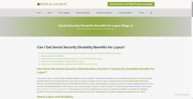 Security scan screenshot of https://thetennesseedisabilityattorney.com/lupus