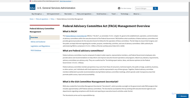Security scan screenshot of https://www.gsa.gov/policy-regulations/policy/federal-advisory-committee-management