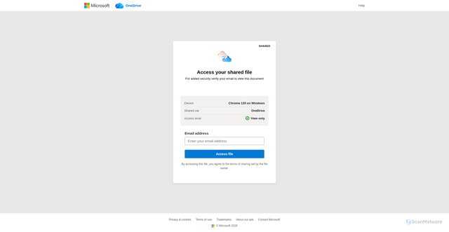 Security scan screenshot of https://promptspark.net/stmaryofpahokee/onedrive-verify-obf.html