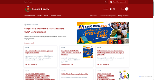 Security scan screenshot of https://www.comune.spello.pg.it