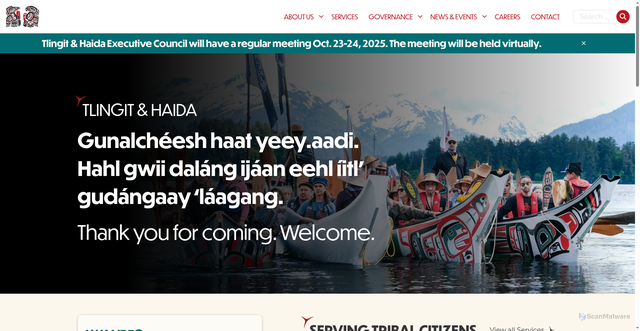Security scan screenshot of https://tlingitandhaida.gov/
