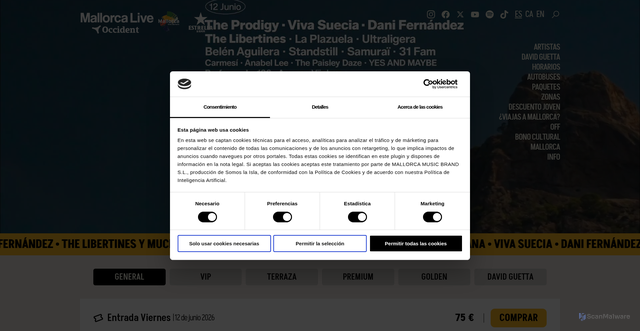 Security scan screenshot of https://mallorcalivefestival.com/