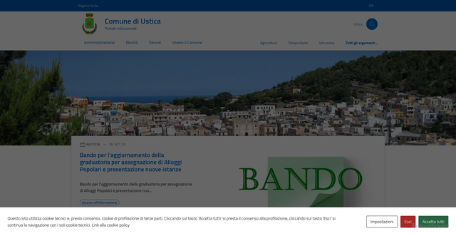 Security scan screenshot of https://comune.ustica.pa.it/