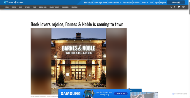 Security scan screenshot of https://www.turlockjournal.com/news/local/book-lovers-rejoice-barnes-noble-is-coming-to-town/