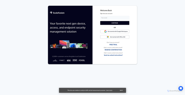 Security scan screenshot of https://api-windows.scalefusion.com