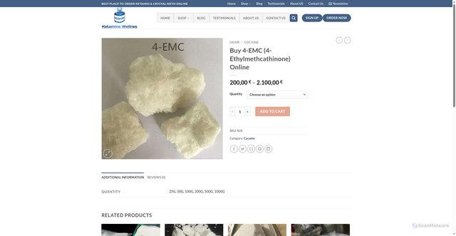 Security scan screenshot of https://ketaminewellnes.com/buy-4-emc-4-ethylmethcathinone-online/