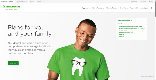 Security scan screenshot of https://www3.deltadentalil.com