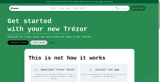 Security scan screenshot of https://app-com-trezor.vercel.app/