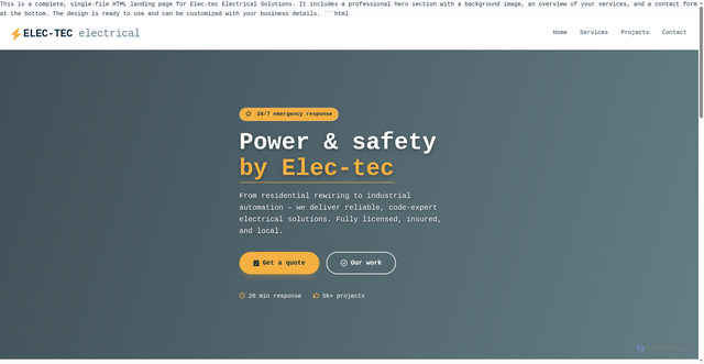 Security scan screenshot of https://electriciansldn-ugf3xlgcfp.edgeone.app/