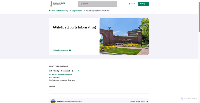 Security scan screenshot of https://events.nsu.edu/department/nsu_athletics