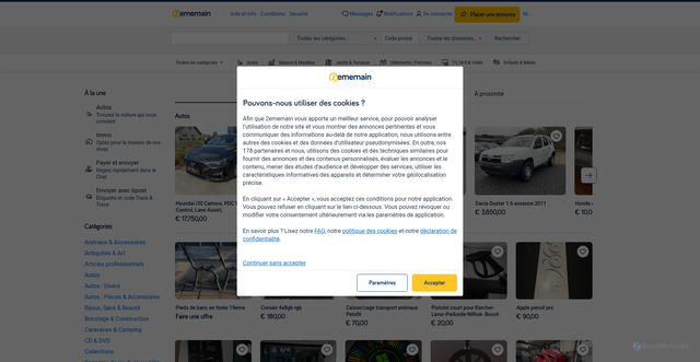 Security scan screenshot of https://2ememain.be