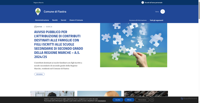 Security scan screenshot of https://www.comune.fiastra.mc.it/