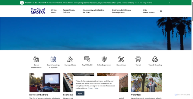 Security scan screenshot of https://www.madera.gov/