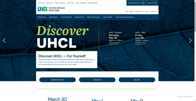 Security scan screenshot of https://www.uhcl.edu/