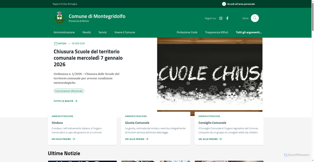 Security scan screenshot of https://comune.montegridolfo.rn.it
