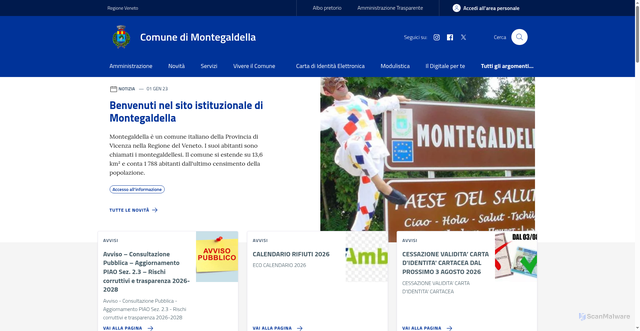 Security scan screenshot of https://www.comune.montegaldella.vi.it/