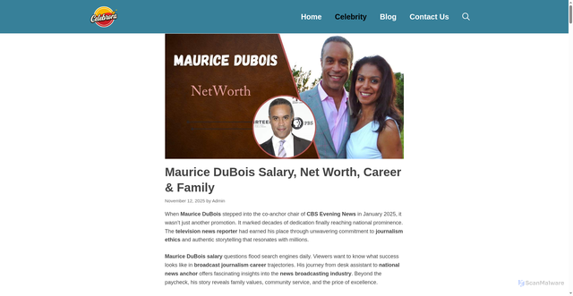 Security scan screenshot of https://celebrora.com/maurice-dubois/