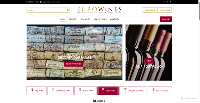 Security scan screenshot of https://eurowines.co.uk