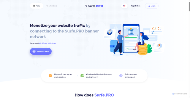 Security scan screenshot of https://surfe.pro