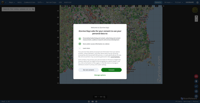Security scan screenshot of https://www.izurvive.com