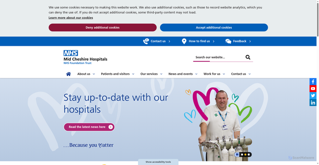 Security scan screenshot of https://www.mcht.nhs.uk/