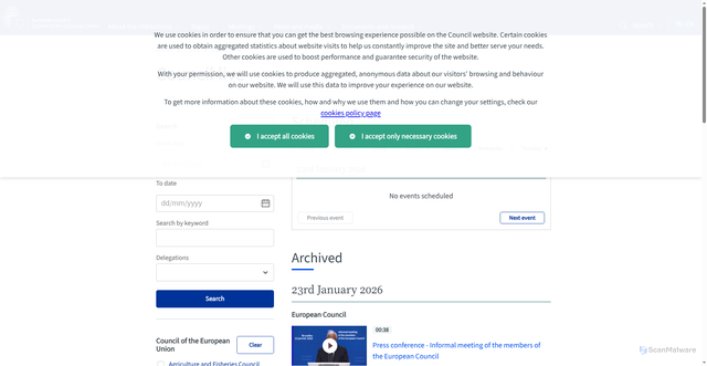 Security scan screenshot of https://video.consilium.europa.eu/home/en