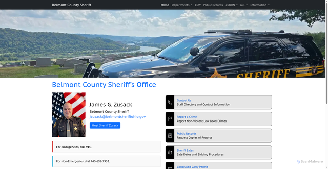 Security scan screenshot of https://belmontsheriffohio.gov/