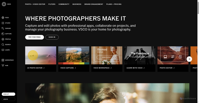 Security scan screenshot of https://vsco.co/