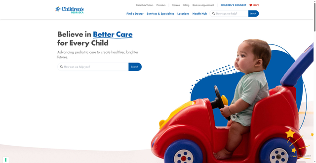 Security scan screenshot of https://childrensnebraska.org