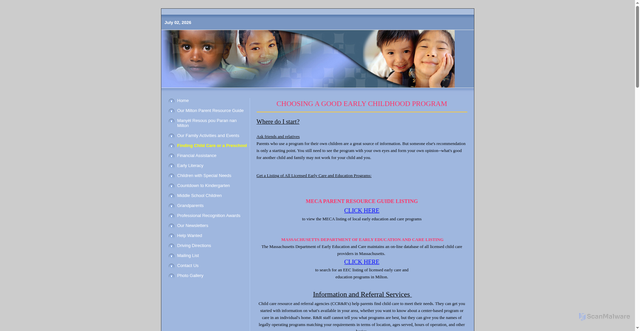 Security scan screenshot of https://miltonearlychildhoodalliance.org/finding_early_care_and_education0.aspx