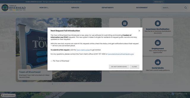 Security scan screenshot of https://townofriverheadny.gov/