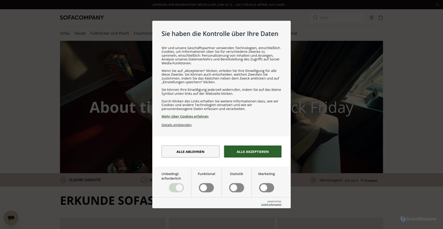 Security scan screenshot of https://sofacompany.com/