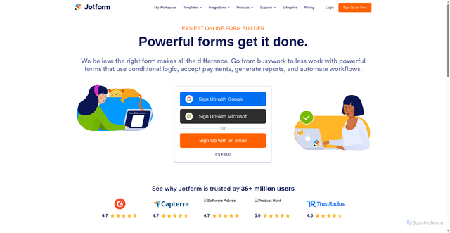 Security scan screenshot of https://submit.jotform.com