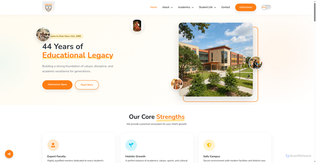 Security scan screenshot of http://sreevaniemhs.com/