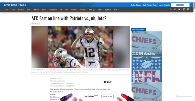 Security scan screenshot of https://www.gbtribune.com/sports/pro-sports/afc-east-on-line-with-patriots-vs-uh-jets/