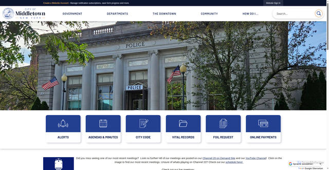 Security scan screenshot of https://middletownny.gov/