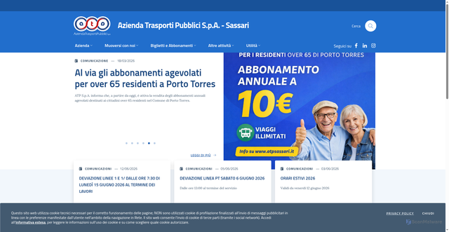 Security scan screenshot of https://www.atpsassari.it