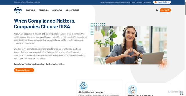 Security scan screenshot of https://one.disa.com